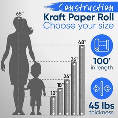 12″ X 1200″ (100 Ft) Brown Construction Paper Roll, (Pack of 1 Roll, Brown Color