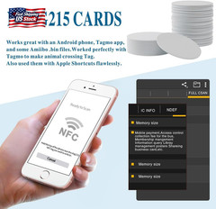 50Pcs NFC Tags NTAG215 NFC Cards Blank NFC Chips NFC 215 Tag Rewritable NFC Tag,