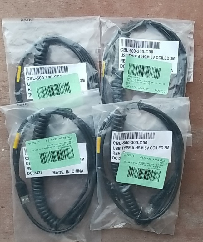 3 Pack Honeywell CBL-503-300-C00 USB Coiled Cable Type A NEW