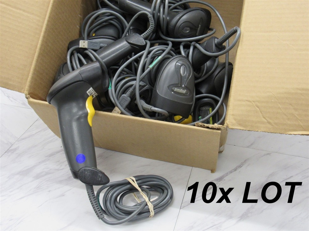 10 LOT – Motorola Symbol LS2208 USB Handheld Laser Barcode Scanner w/ USB Cable
