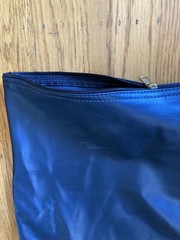 Large Currency Bank Deposit Bag Vinyl Zipper Bag 21.5 in x 14 in Navy Blue