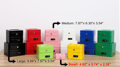 Locking Steel Mini Cash Box with Removable Coin Tray and Key Lock for Kids, 4.92