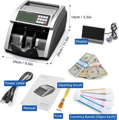 Money Counter Machine with Value Bill Count, Cash Counter for Dollar, Euro wi…