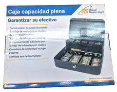 Solid Steel Cash Box With Key Lock And Tiered Tray For Secure Storage