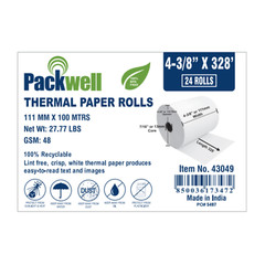 PACKWELL 4-3/8″ x 328′ Thermal Paper Rolls (24 rolls) *SPECIFIC STATES ONLY*