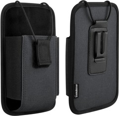 Secure Vertical Carry Pouch for Zebra TC Scanners with Elastic Closure – Grey