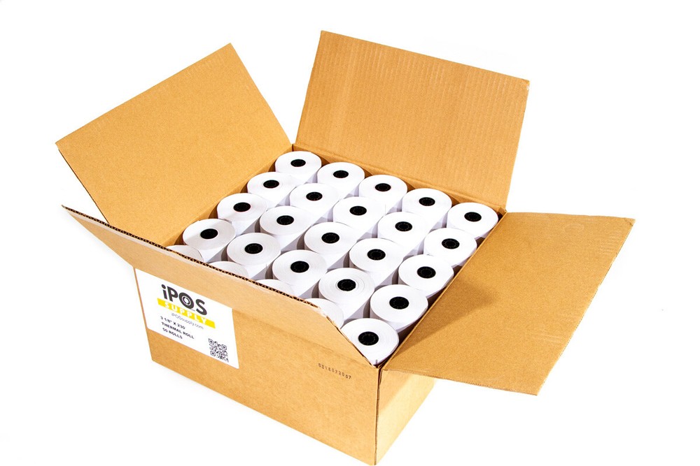 3-1/8″ x 230′ THERMAL POS RECEIPT PRINTER ROLL 50 ROLLS CASE Limited Time Offer