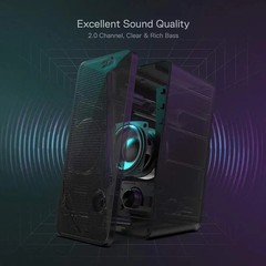 Redragon GS510 Waltz RGB Desktop Speakers, 2.0 Channel PC Computer Stereo Speake