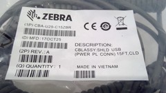 LOT OF 2 NEW Zebra CBA-U29-C15ZBR 15ft SHLD USB Data Cable