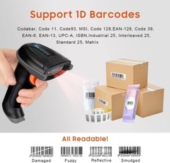 2PCS Tera Barcode Scanner Wireless 1D Versatile 2in1 2.4Ghz Wireless + USB 2.0