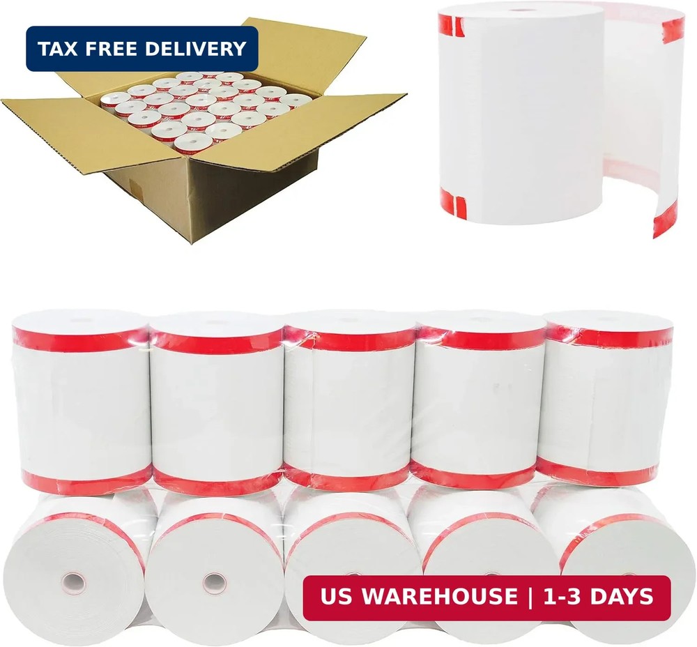 BuyRegisterRolls (50 Rolls – Coreless) 3 1/8 x 230 (48 GSM Paper Thickness) BPA