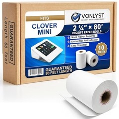 Thermal Receipt Paper Rolls 2 1/4” x 80’ BPA Free for POS & Credit Card Machines