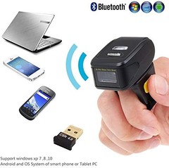 Bluetooth Ring 1D 2D QR Barcode ScannerWearable Wireless Finger Mini Bar Code