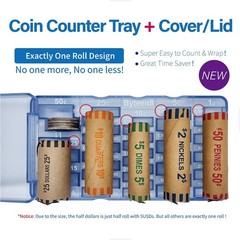 Byteen8 Coin Counter Coin Sorter｜2Packs Mini Coin Counter Tray Coin Sorte