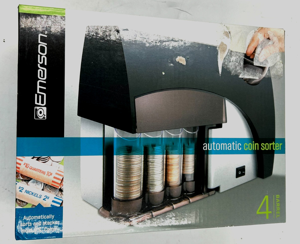 Emerson 4-Barrel Automatic Coin Sorter – Black