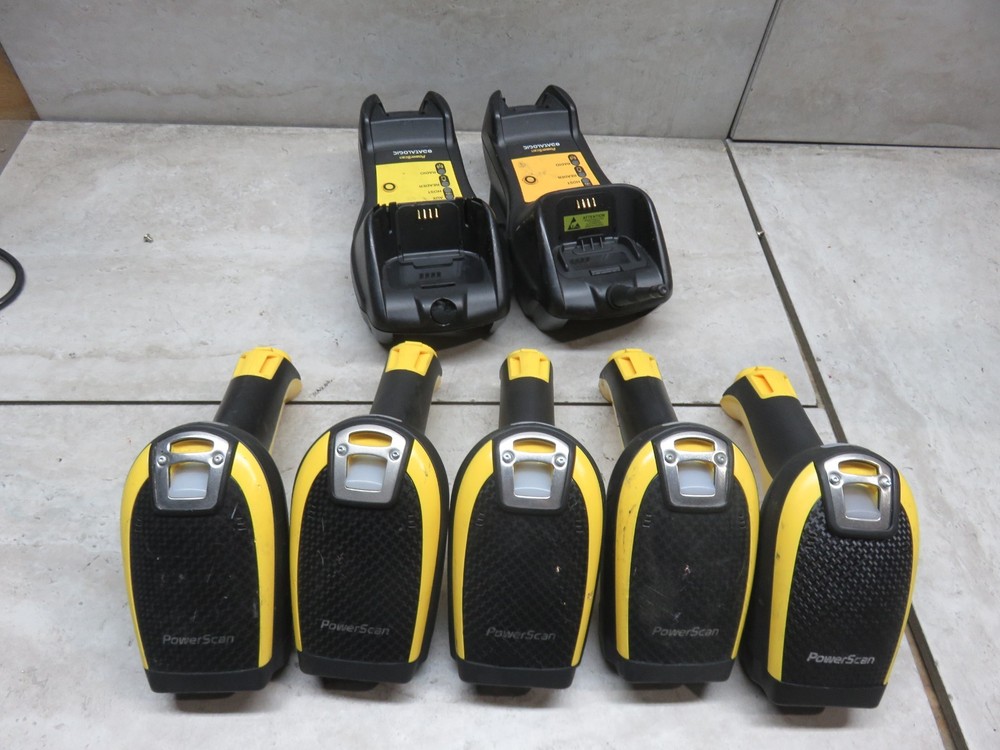 LOT OF 5 Datalogic PowerScan PM9100 Industrial Cordless Handheld Barcode Scanner