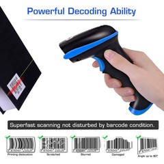 2.4G Wireless Barcode Scanner – 1D Handheld Cordless Barcode Reader for Retai…