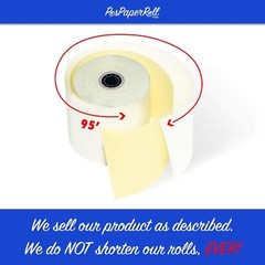 50 Rolls 3″ x 95′ 2-Ply Carbonless Cash Register Paper for M119 Hypercom T77F