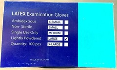 Latex Exam Disposable Gloves, Lightly Powdered (100 Count, Size Large)