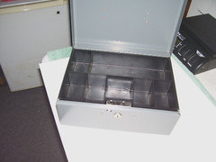 Metal Cash Box Lit-Ning USA, With Removable Drawer and 2 keys