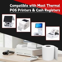 50 Rolls 2 1/4 x 85 Ft Thermal Receipt Paper For Square Terminal Verifone