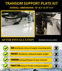 Camoo TSP-1 & TSP-2DP Transom Support Plate Kit for Top Bolt Holes Standard and