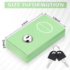 1 Pack Metal Box for Gamblers Pocket Sized Winner Bank Casino Cash Box with 2 Ke