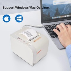 80mm Thermal POS Printer with Auto Cutter for Windows/Mac/Linux Compatibility