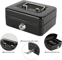Portable Mini Cash Box with Dual Key Lock and Removable Tray – Perfect for Kids!