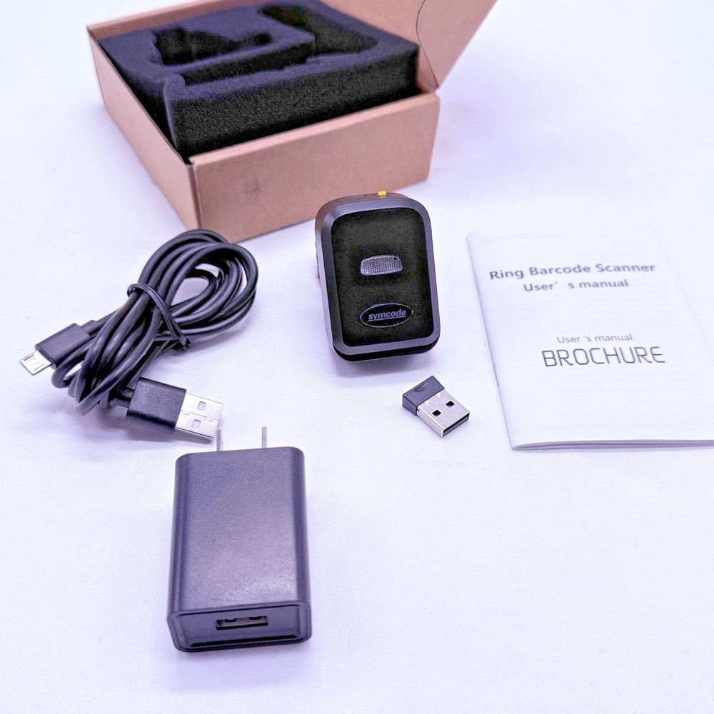 Symcode 1D Bluetooth Wearable Ring Barcode Scanner Mini Finger Bar Code Reader