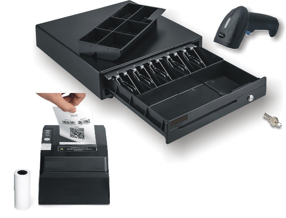 Point-of-Sale Cash Drawer Mini+Printer Bundle-Broad compatibilty-Premium Quality