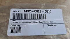 NCR Terminal Port Adapter Cable for CX5 CX7 to 12V Cash Drawer 1432-C828-0010