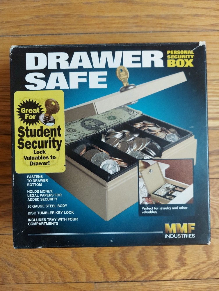 MMF Industries – Drawer Safe Personal Security Box – Key Lock – Fast Shipping!