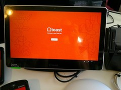 Toast Flex Restaurant System. POS, 5 Handheld Units, Printers, 22″ Monitors