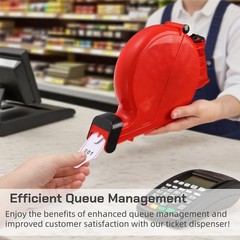 Take a Number Ticket Dispenser with 1000 Tickets, 3-Digit Queue System for Resta