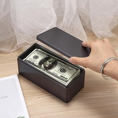 2 Pack Black Metal Cash Box Money Organizer with Lid for Cash Coins Jewelry