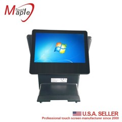 15″ POS touch computer all in one with 10.1″ second display