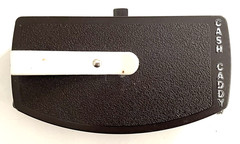 CASH CADDY Brown Plastic Money Cash Coin Waitstaff TRAY Carrier HINGE LID VTG