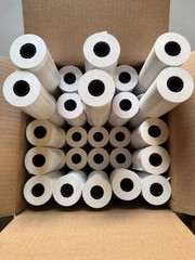 4 1/8″ x 125′ Standard 48g Thermal Paper Rolls, 0.75″ Core Case of 50 – Made USA