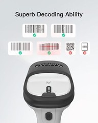 Inateck 1D Barcode Scanner Bluetooth W/ AI Wireless Handheld Fast Precise Scan