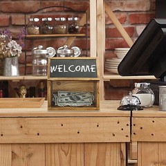 Rustic Burnt Solid Wood Suggestion Donation Ballot Box w/Chalkboard Label & Lock