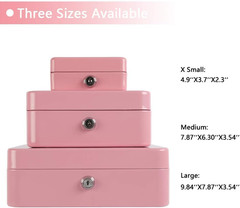 Locking Steel Mini Cash Box with Removable Coin Tray and Key Lock for Kids, 4.92