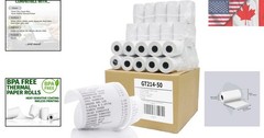 50 Rolls of 2-1/4″ x 50′ Biodegradable Thermal Paper – Inkless Printing