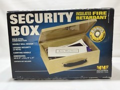 MMF Industries Locking Fire-Retardant Security Cash Box 12.75″x8.25″x4″