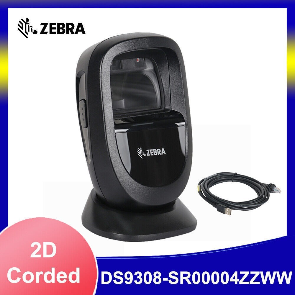 New Zebra DS9308-SR00004ZZWW Handsfree 1D 2D QR Barcode Scanner Kit W/ USB Cable