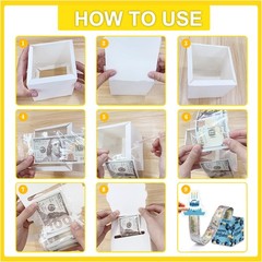Simple Blue Birthday Money Box Cash Pull Out Gift Surprise Card With 50 Bags