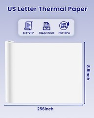 Thermal Paper 8.5×11 Inch 2 Rolls For A285M A282M M835 A4 Portable Paper