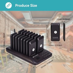 Retekess TD157 Restaurant Pager System Guest Queuing 26 Buzzer Clinic Food Court