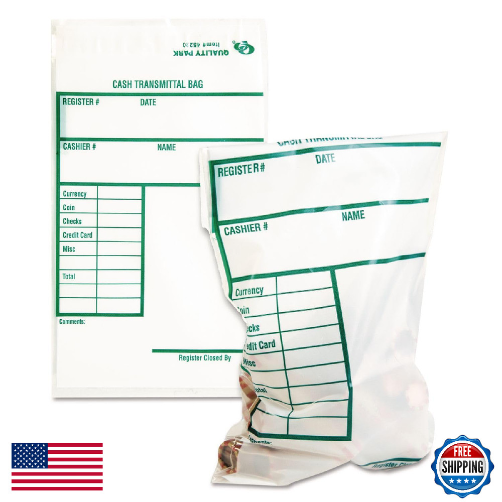 Quality Park Poly Cash Transmittal Bags Self-Seal Clear 6 X 9 100 Per Pack 45220