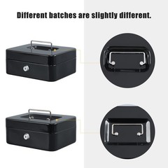 Locking Steel Medium Cash Box with Removable Coin Tray and Key Lock,7.87″x 6….